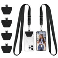 Doormoon Phone Lanyard, Universal Adjustable Neck Strap for Phone Case Keys ID Badges Cell Phone Lanyard Compatible with iPhone, Samsung, Most Smartphones, 2 Pack, Black Black