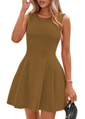 PRETTYGARDEN Summer Dresses for Women 2026 Elegant Classy Spring A Line Business Casual Work Graduation Cocktail Short Dress (Khaki,XX-Large)