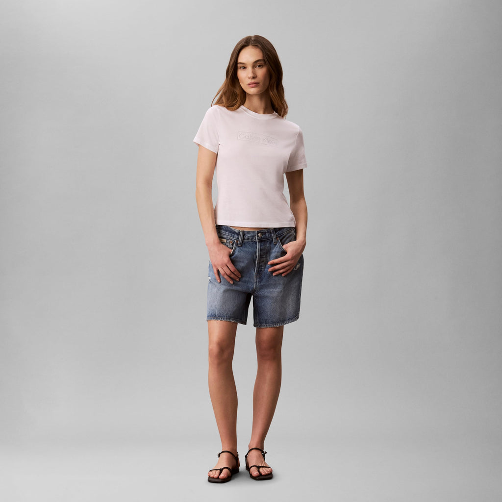 Calvin Klein Women's Slim Fit Cotton Modal Monogram Tee