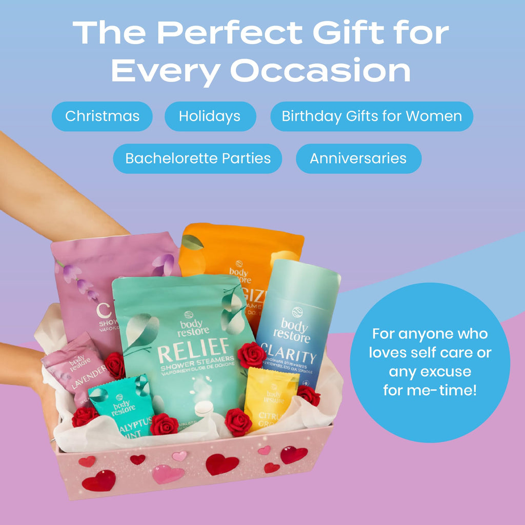 Body Restore Shower Steamers Aromatherapy 6 Pack – Fathers Day Gift for Dad, Birthday Gifts for Women and Men, Relaxation Stress Relief Self Care – Bloom