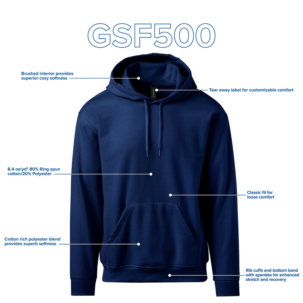 Gildan Adult SoftStyle Hoodie Sweatshirt, Style GSF500, White, Medium