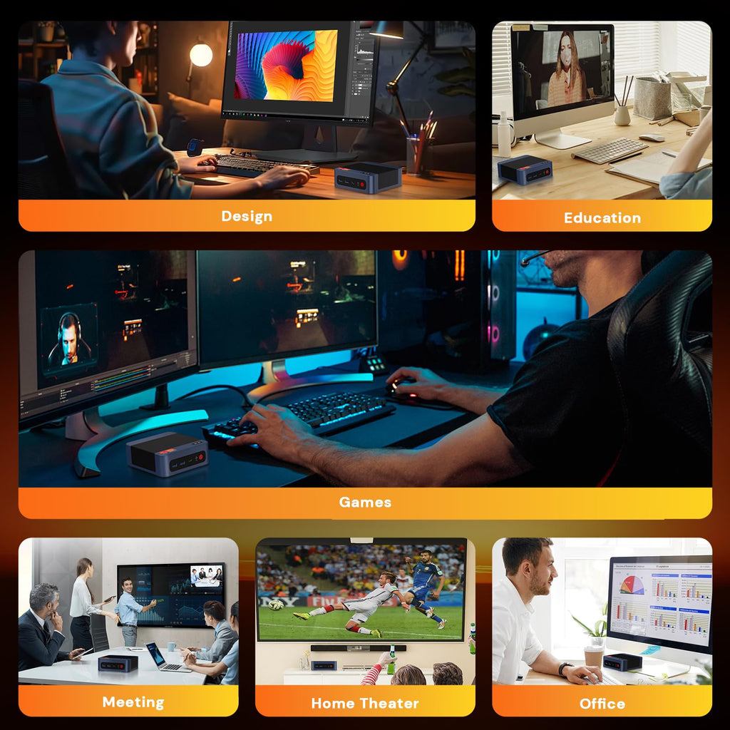 wo-we Mini PC P8 Dual 2.5G LAN AMD Ryzen 5 7640HS Desktop Computers (Upgraded 6600H/6800H), 32GB DDR5 RAM 1TB PCIe4.0 SSD, USB4/PD/8K DP1.4 HDMI2.0 WIFI6 E & BT5.2 Quad Display