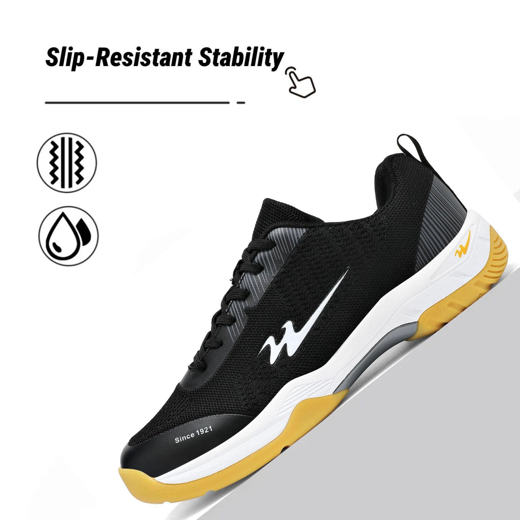 cungel-Tennis-Badmintion-Pickleball-Shoes Unisex No-Slip Pickleball & Tennis Shoes | Lightweight Breathable Court Shoes for Men and Women Black