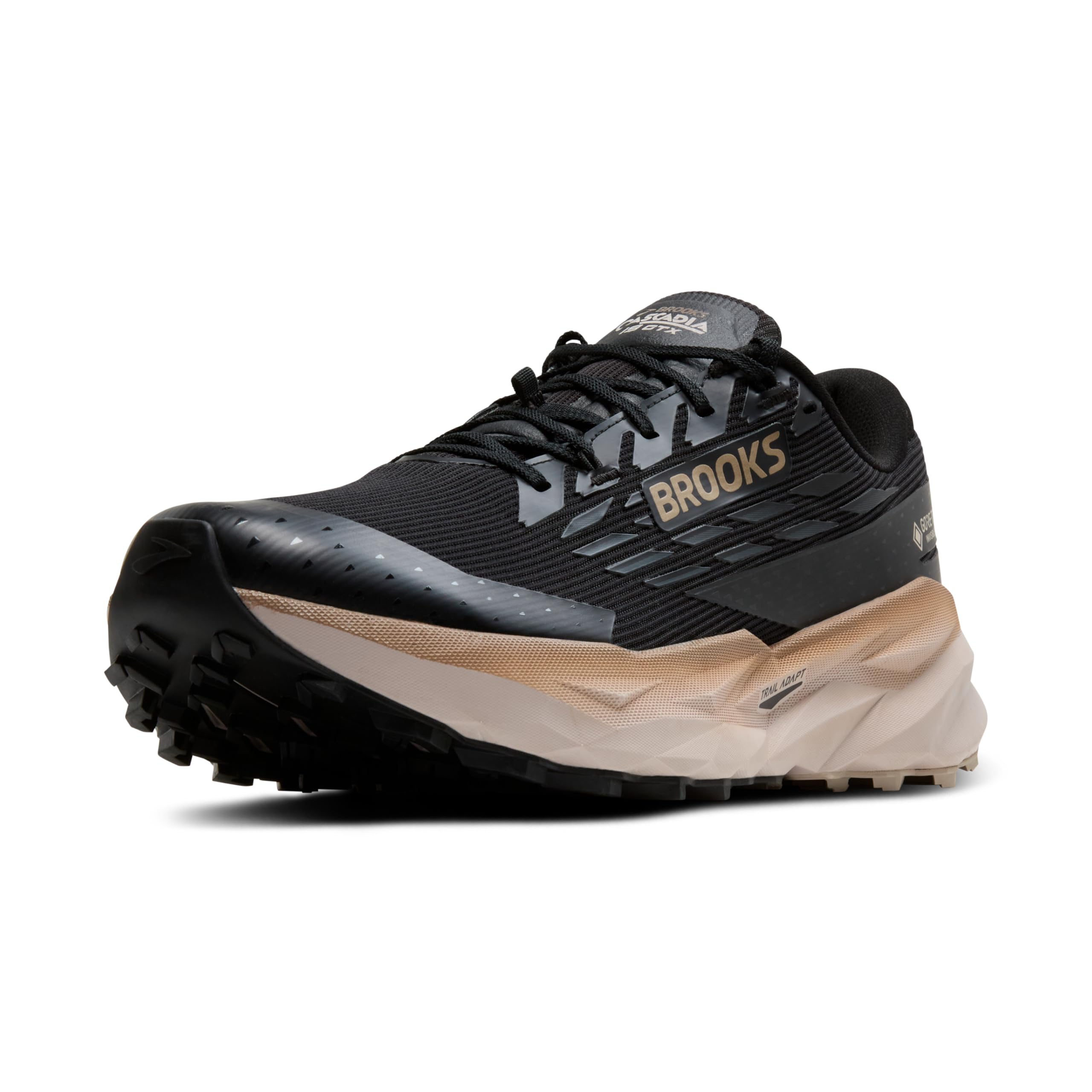 Brooks Men’s Cascadia19 GTX Waterproof Mountain Trail Running Shoe - Black/Ebony/Chateau Gray - 8.5 Medium