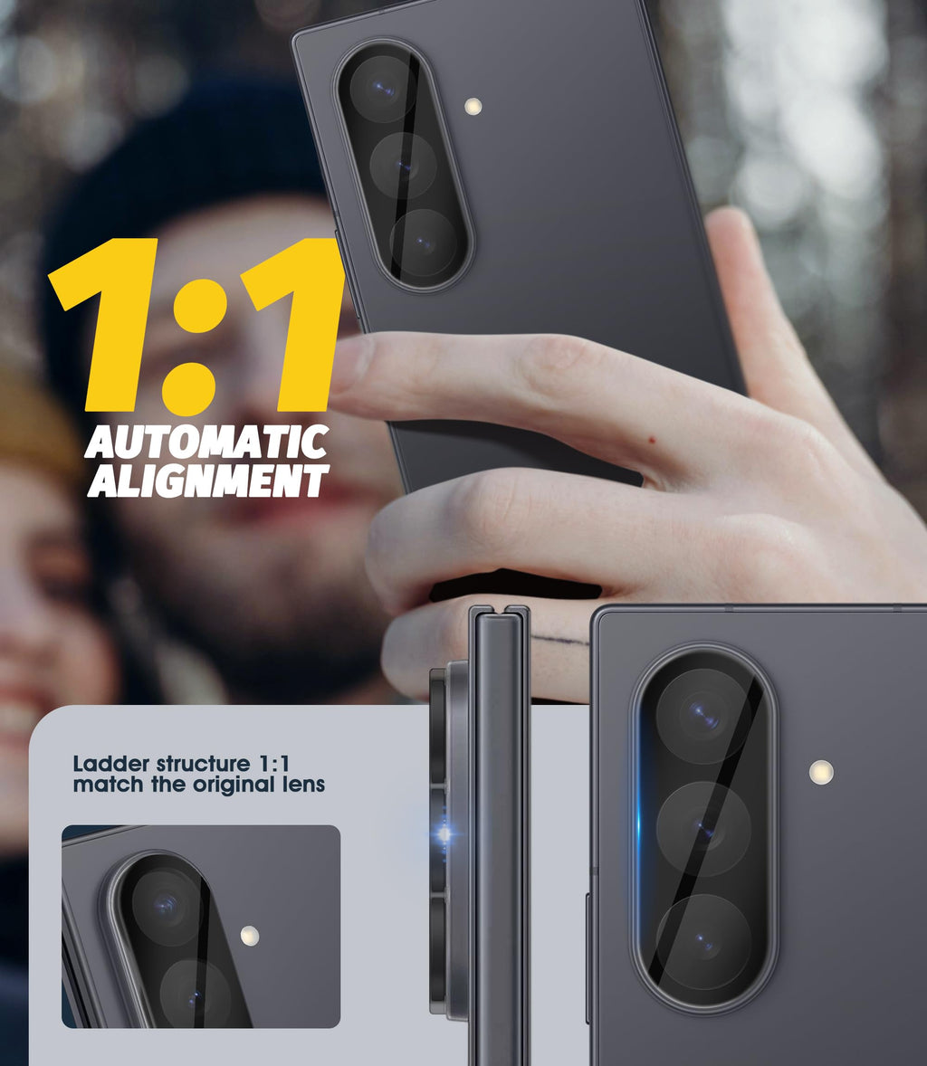 (3 Pack) Orzero Camera Lens Protector Compatible for Samsung Galaxy Z Fold 8 Ultra/Fold 7, Protector de Cámera Tempered Glass 9H Precise Camera Cutouts Anti-Scratch Does Not Affect Night Shots and Flash
