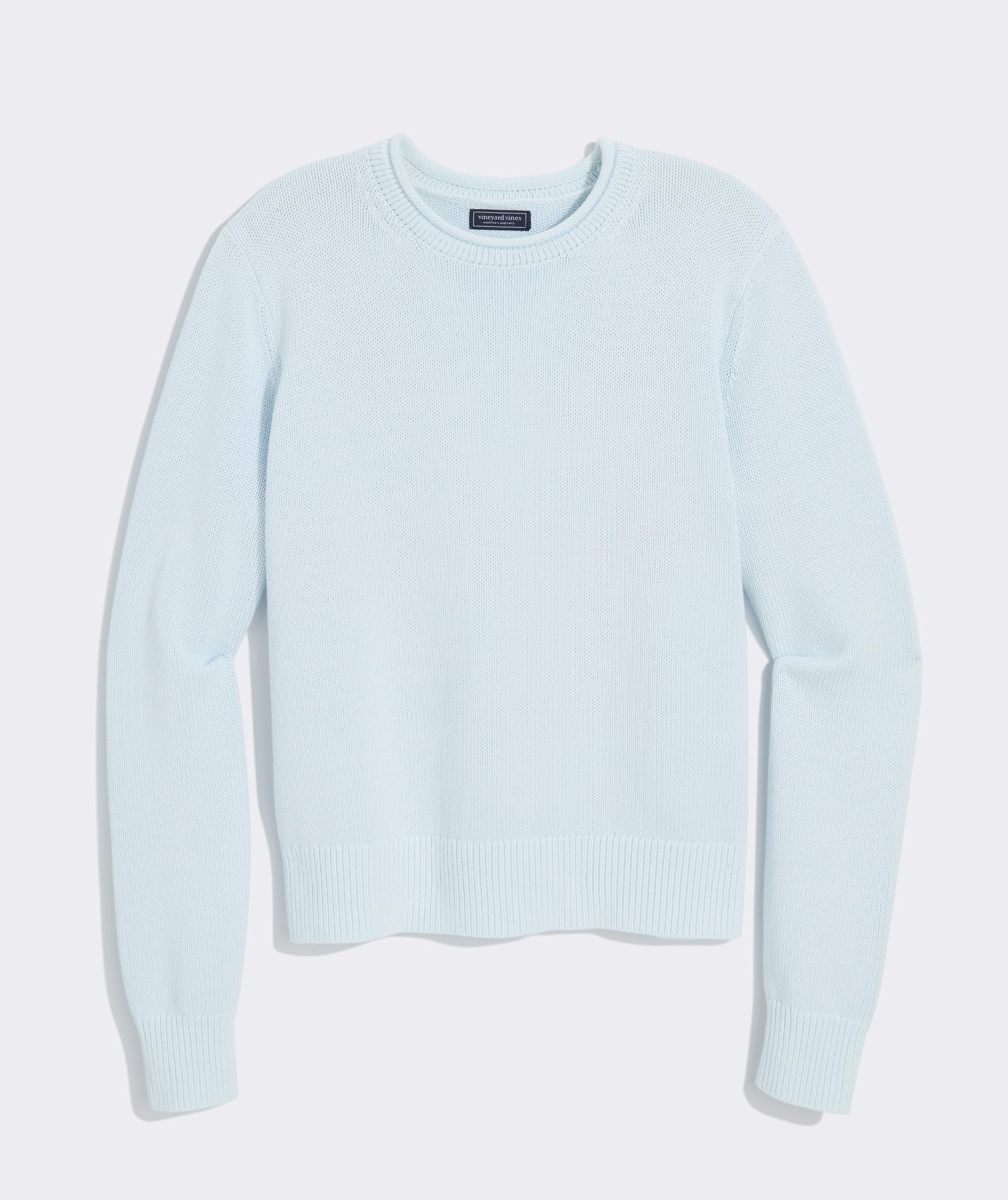 vineyard vines Katie Cotton Rollneck Solid Sweater, Rocks Blue, XL