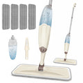 HOMTOYOU Wet Mop for Floor Cleaning: Microfiber Spray Mop with 4 Washable Pads for Cleaning Home Kitchen Multi-Surface Floors - 1Pcs 400+ML Refillable Bottle
