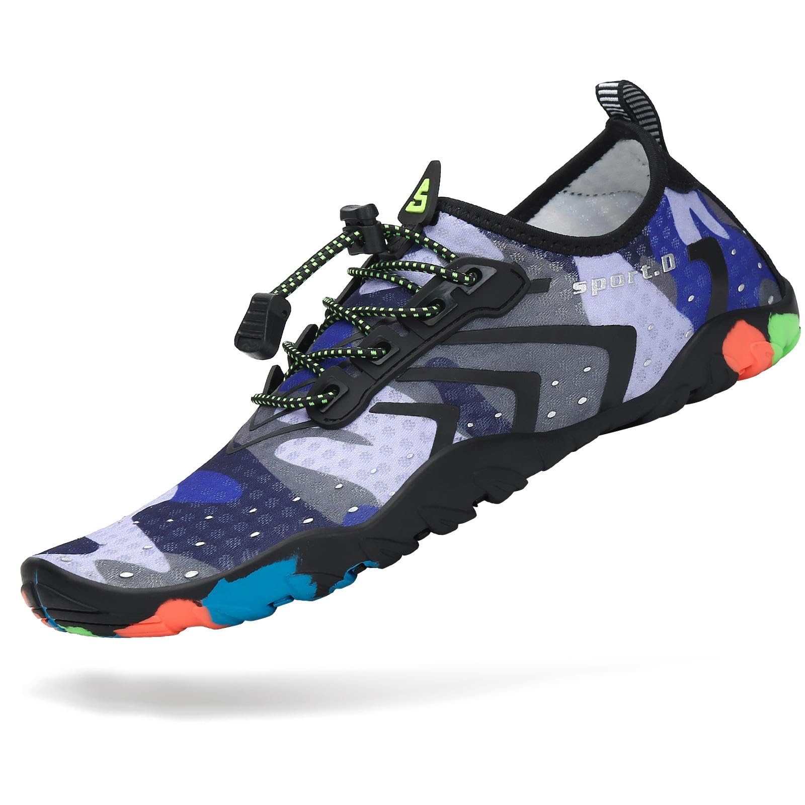 Mishansha Water Shoes for Women Men, Quick-Dry Barefoot Swim Shoes with Drainage Holes, Lightweight Aqua Shoe for Beach Pool River Boating Yoga Walking 11.5 Women/10 Men Maya Blue