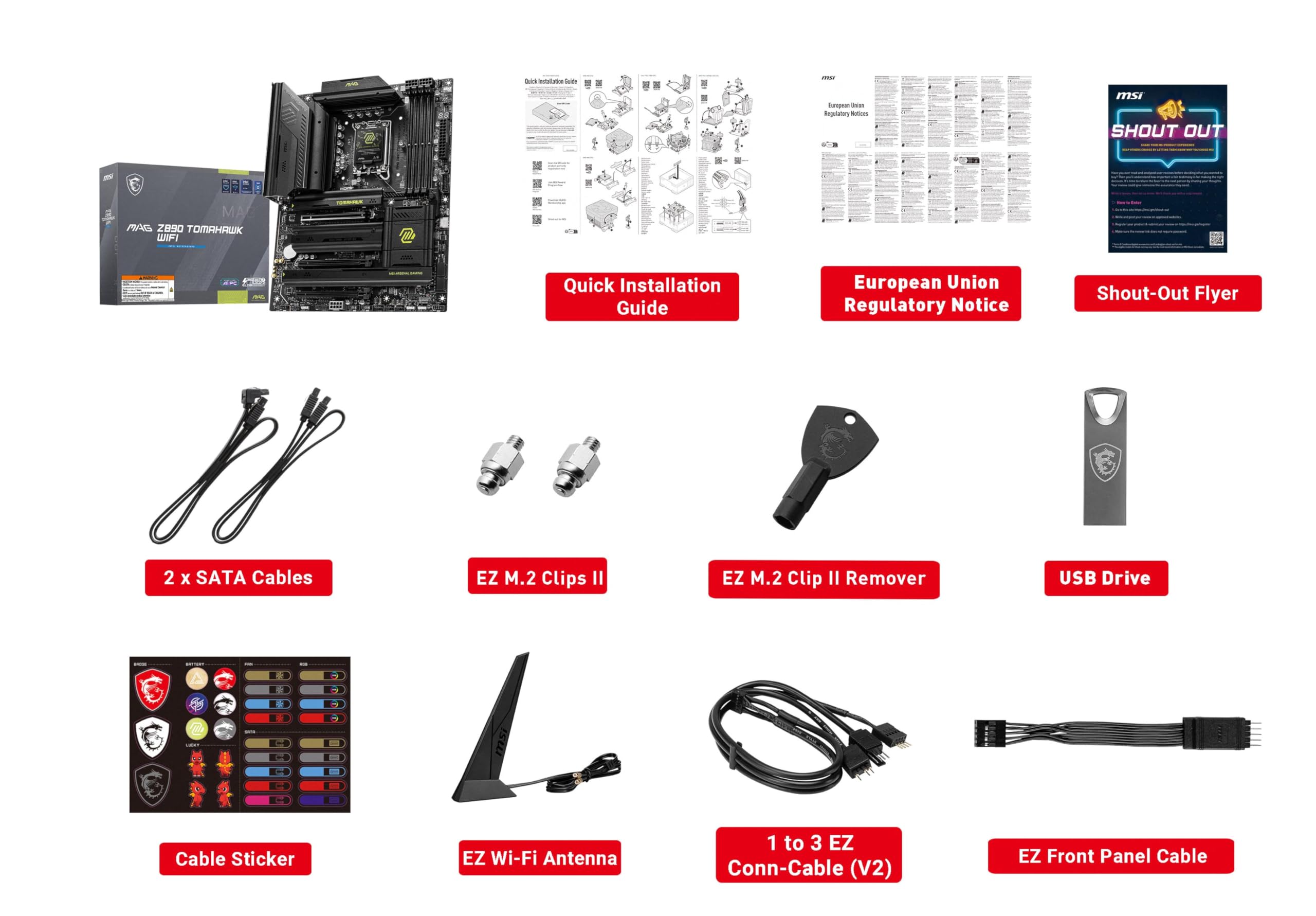MSI MAG Z890 Tomahawk WiFi Gaming Motherboard (LGA 1851, Intel Z890 Chipset, DDR5, PCIe 5.0, Wi-Fi 7, Bluetooth 5.4, USB Type-C, ATX) (Renewed)
