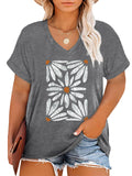 Womens Plus Size Top Oversized Tshirts Graphic Short Sleeve Summer Tops