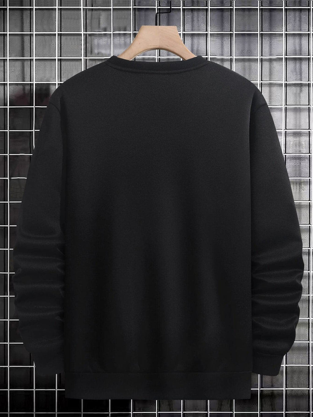 WDIRARA Men's Dragon Letter Graphic Print Sweatshirt Long Sleeve Round Neck Tops Casual Pullovers Black XXL
