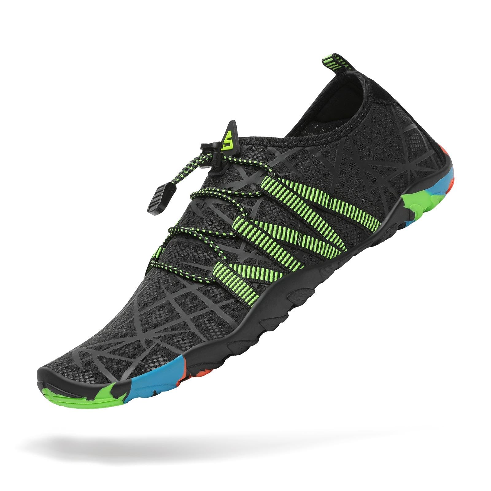 Mishansha Water Shoes for Women Men, Quick-Dry Barefoot Swim Shoes with Drainage Holes, Lightweight Aqua Shoe for Beach Pool River Boating Yoga Walking 8 Women/6.5 Men Eerie Black