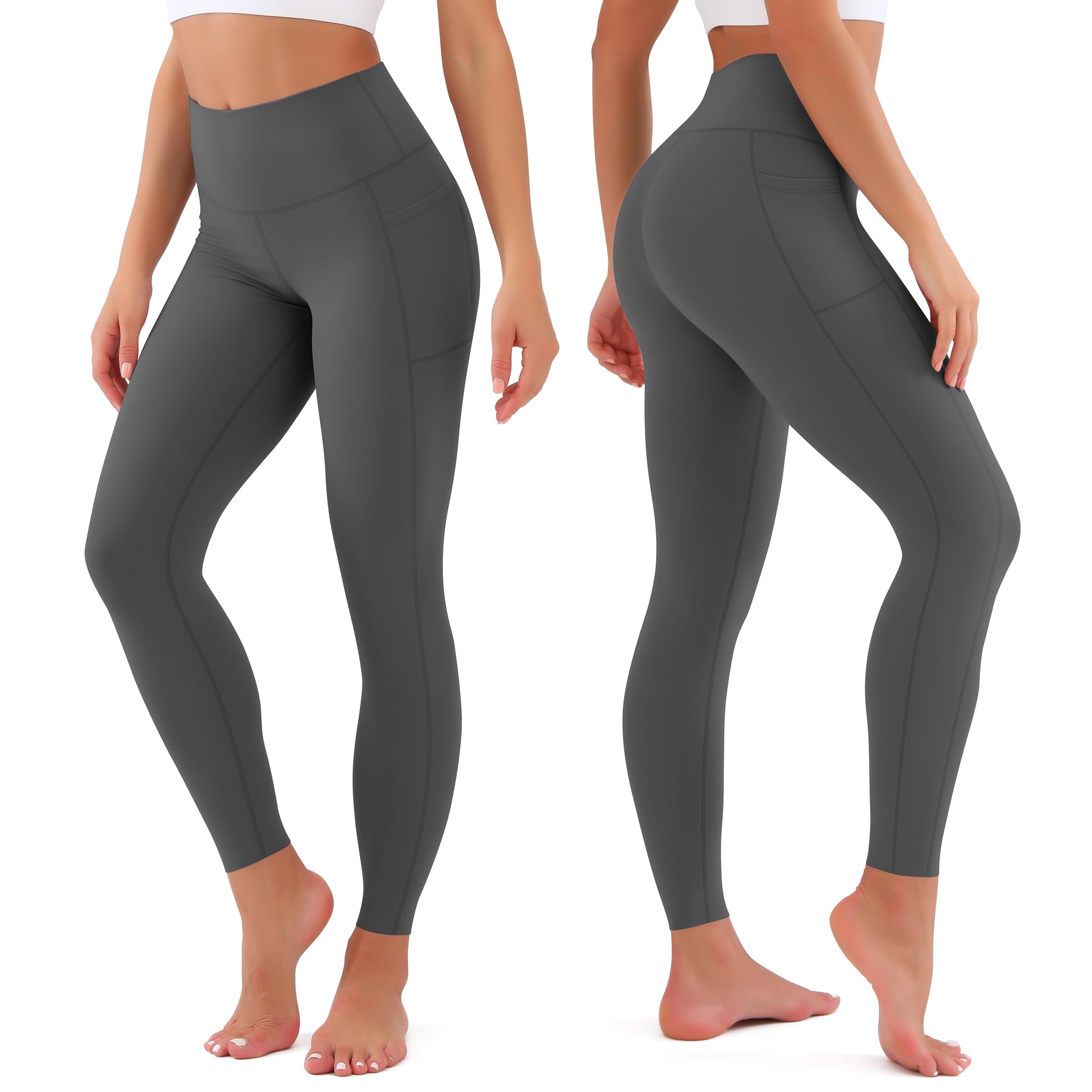 GYMGUN Leggings for Women with Pockets Buttery Soft -Tummy Control High Waisted Workout Yoga Pants for Running Plus Size