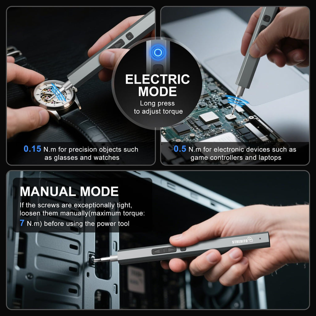 STREBITO Electric Screwdriver, 144-in-1 Precision Screwdriver Set
