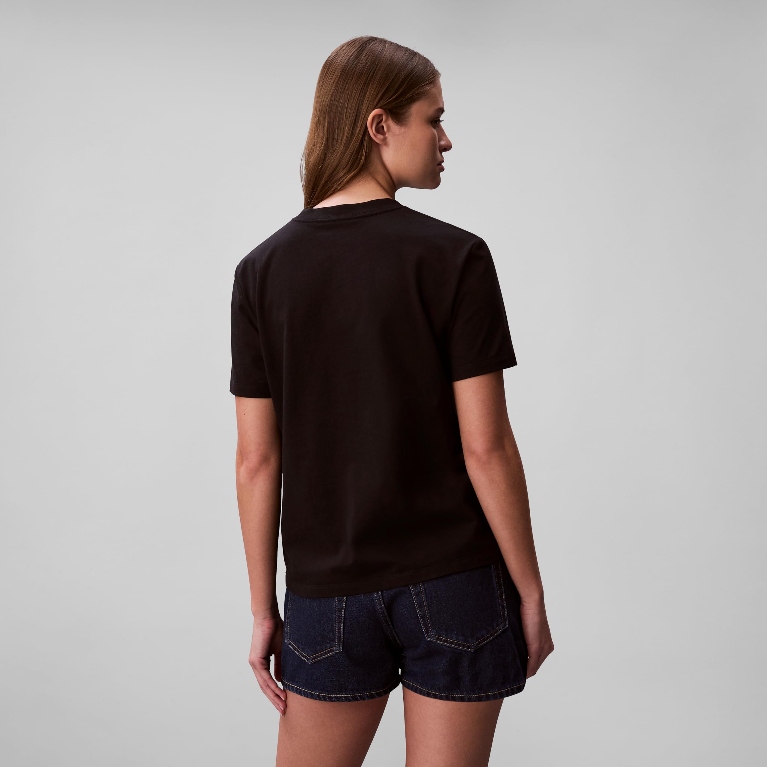 Calvin Klein Women's Monogram Logo Crewneck T-Shirt Black