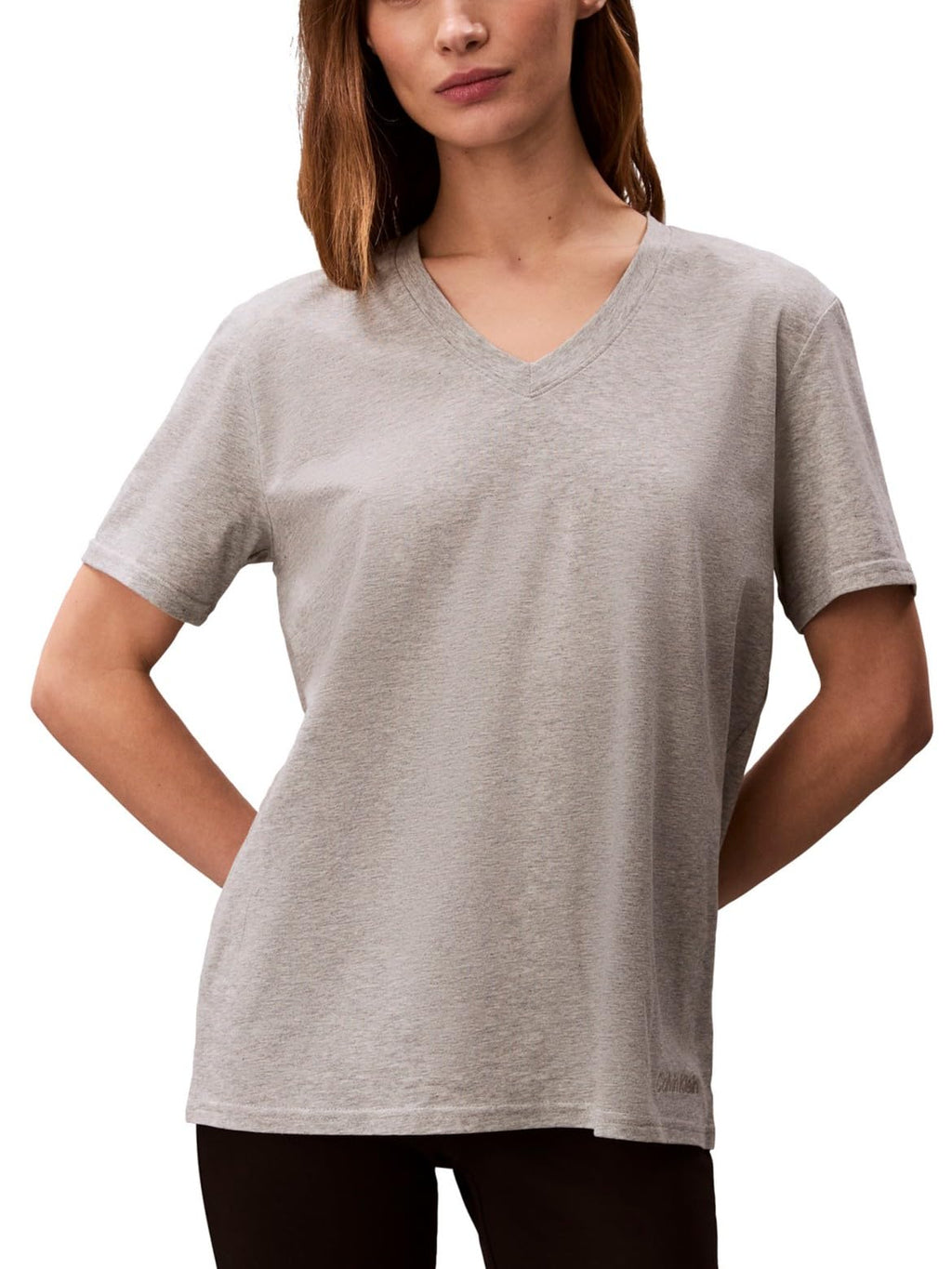 Calvin Klein Women's Performance Classic Fit V-Neck Tee Grey Heather