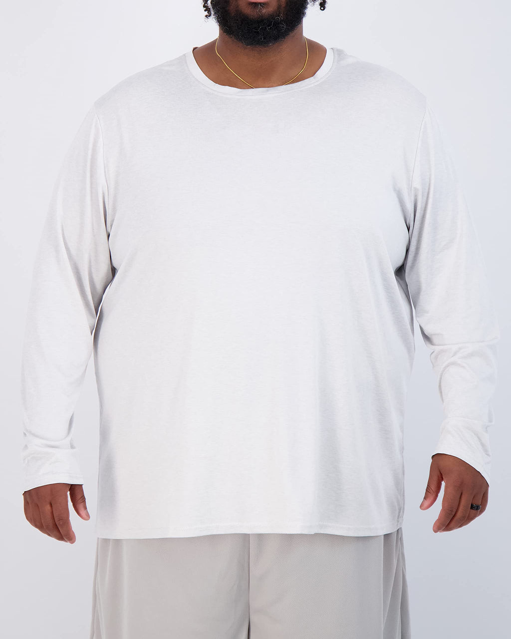 Real Essentials 3 Pack: Men’s Big & Tall Long Sleeve Dry-Fit Crew Neck T-Shirt - Gym Workout Athletic Running Tee, Set 3, 4XLT, Pack of 3