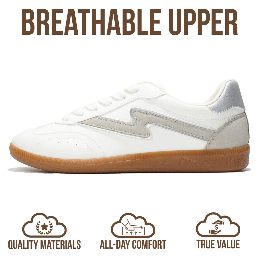 Project Cloud Fashion Sneakers for Women 2026 - Lace-Up Shoes Trendy Women Sneakers with Memory Foam Insole Women's Fashion Sneakers Non-Slip Womens Shoes (Irita, White, 7)