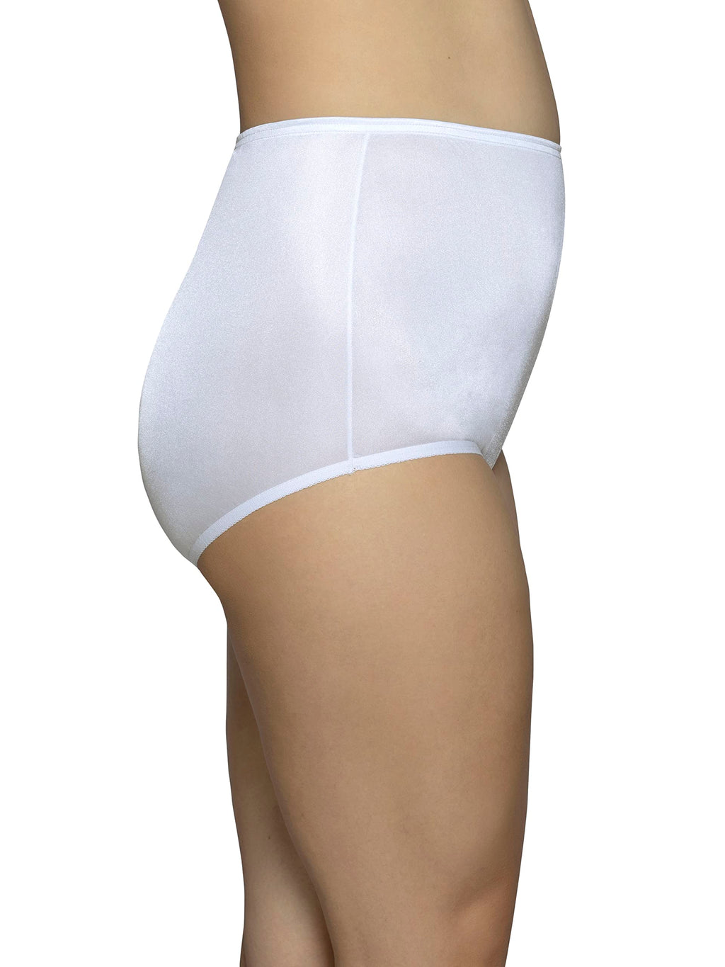 Vanity Fair Women's High Waisted Underwear, Full Coverage Ladies Panties, Perfectly Yours Briefs, Nylon - Star White, 8