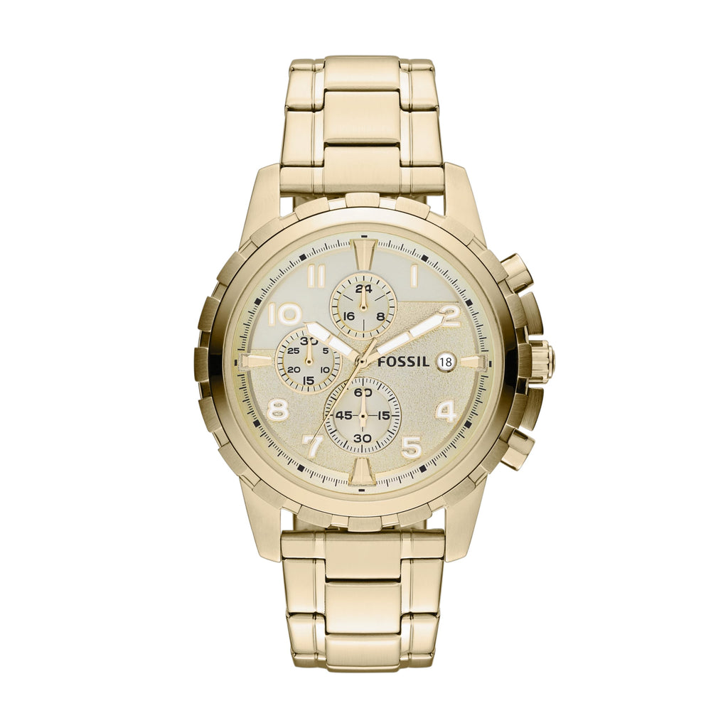 Fossil Men's Watch, Dean Quartz Stainless Steel Chronograph Watch for Men, Color: Gold