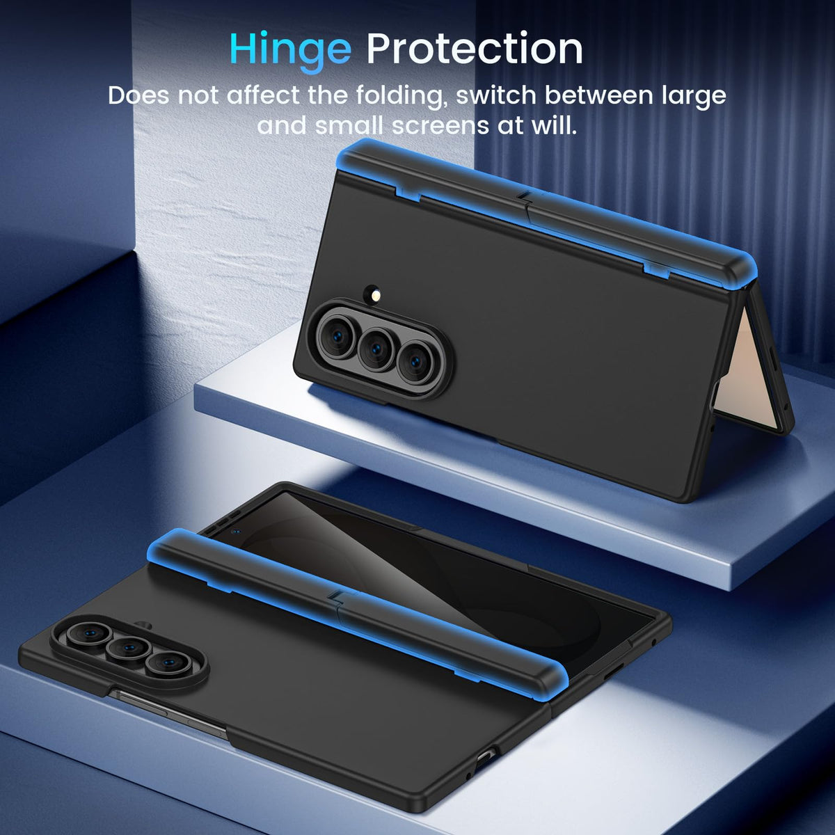 Magnetic for Samsung Galaxy Z Fold 8 Ultra Case with Hidden Kickstand Black