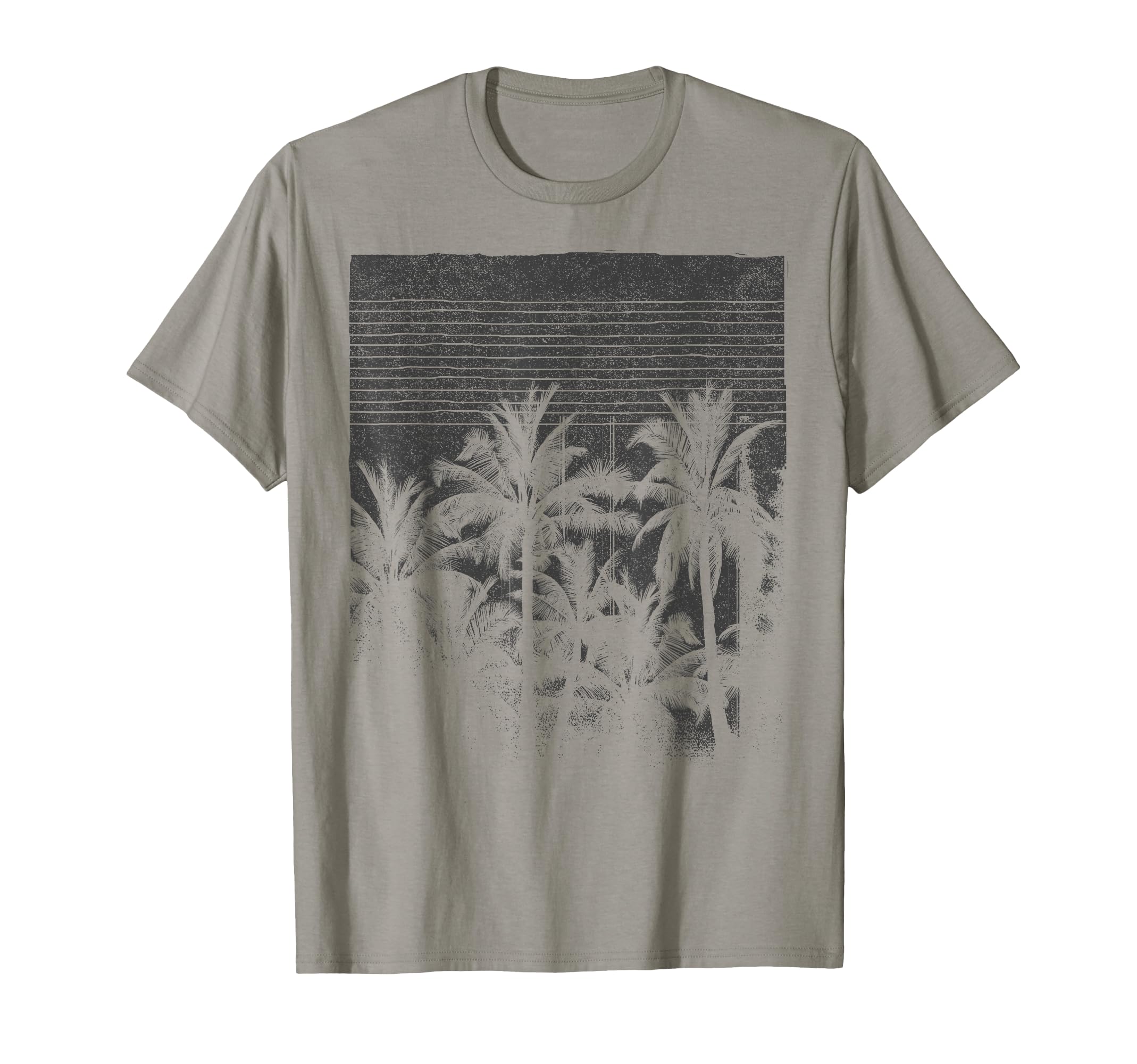 Palm Tree Silhouette Faded Grunge Vintage T-Shirt