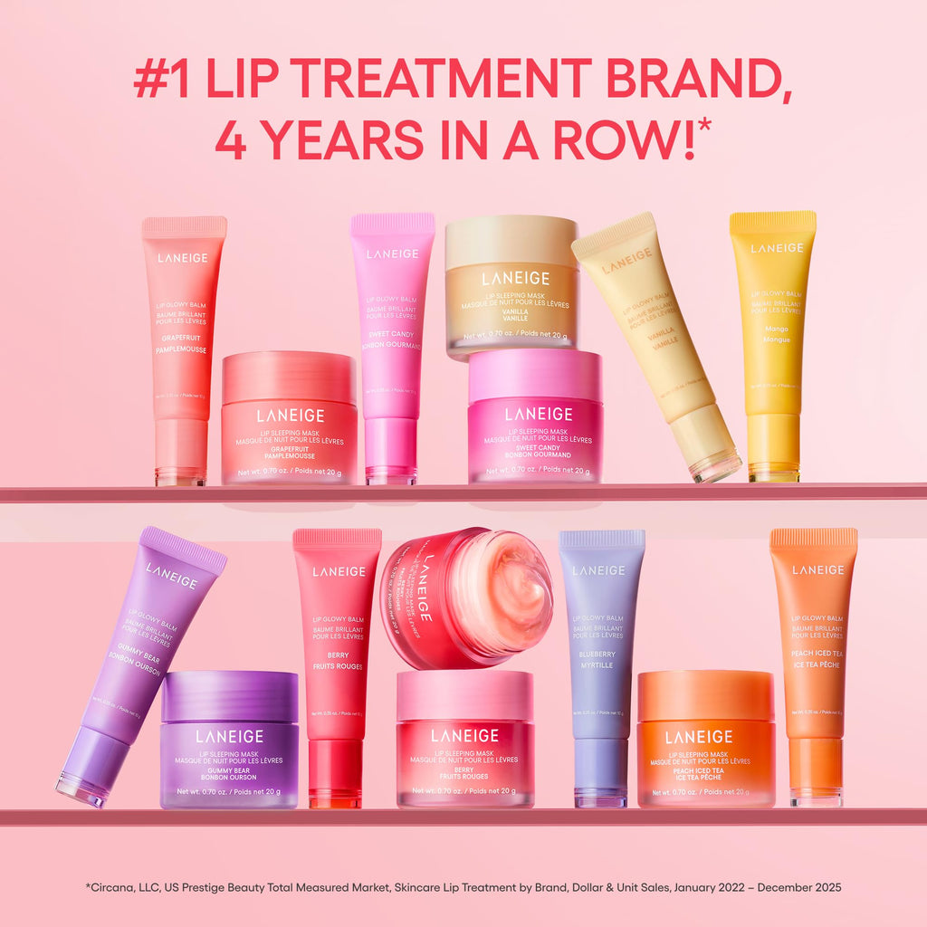 LANEIGE Lip Sleeping Mask: Hydrating & Nourishing Korean Overnight Lip Treatment Mask with Shea Butter, Vitamin C & Murumuru, Antioxidants For Flaky, Dry Lips | Korean Skin Care, Lemon Sorbet