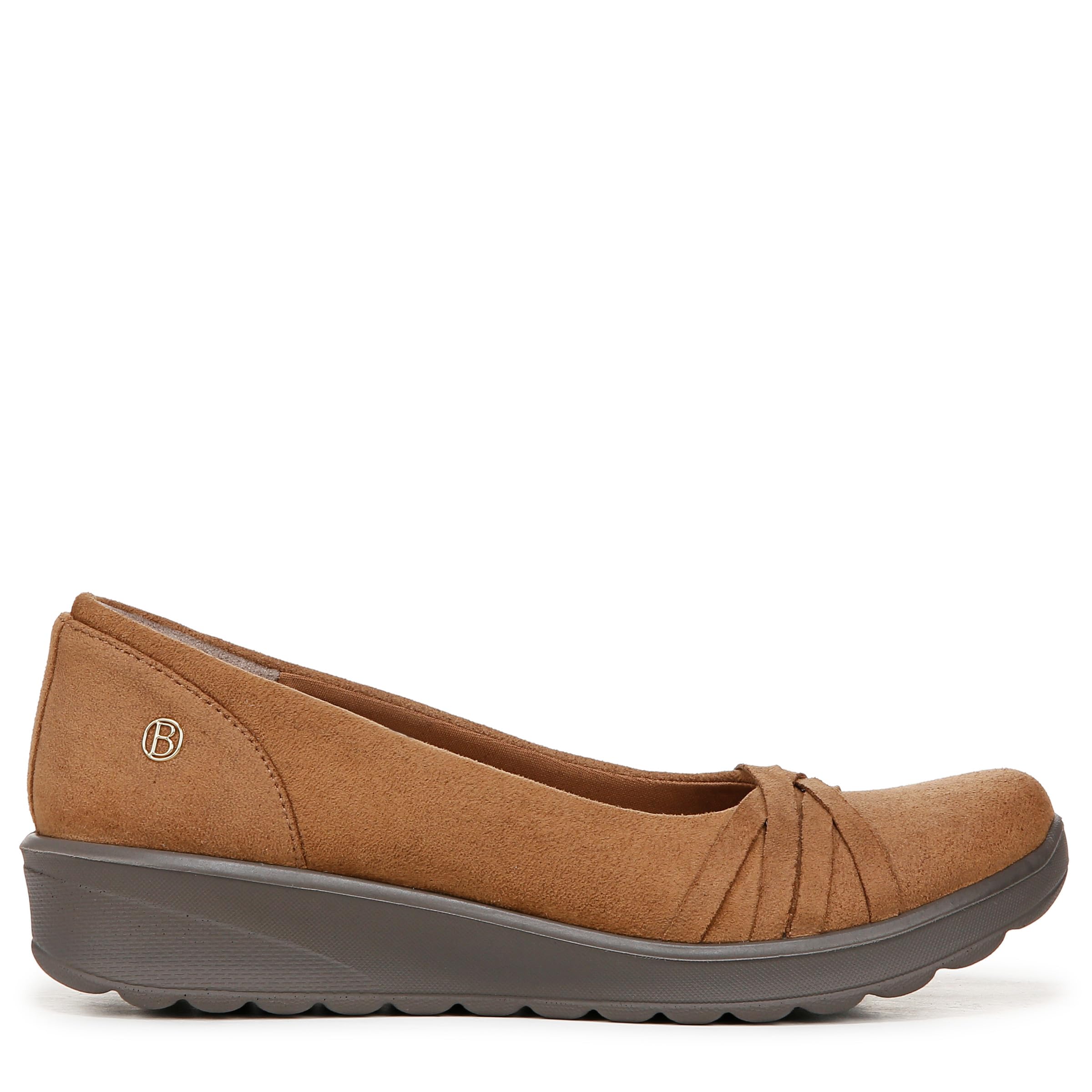 LifeStride Women's Goody Slip-On Loafer Whiskey Tan Leather Fabric 8 W
