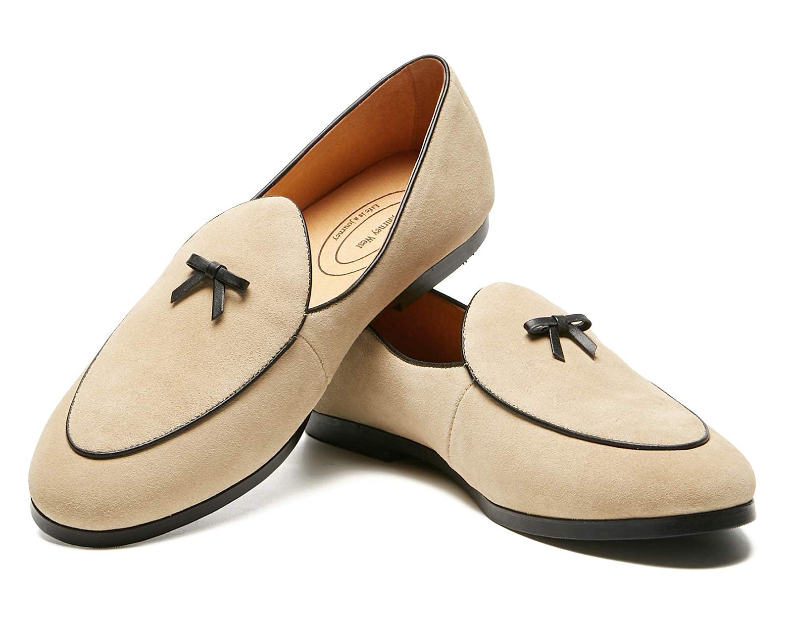 Journey West Men's Vintage Loafers for Men Belgian Loafers US 10.5