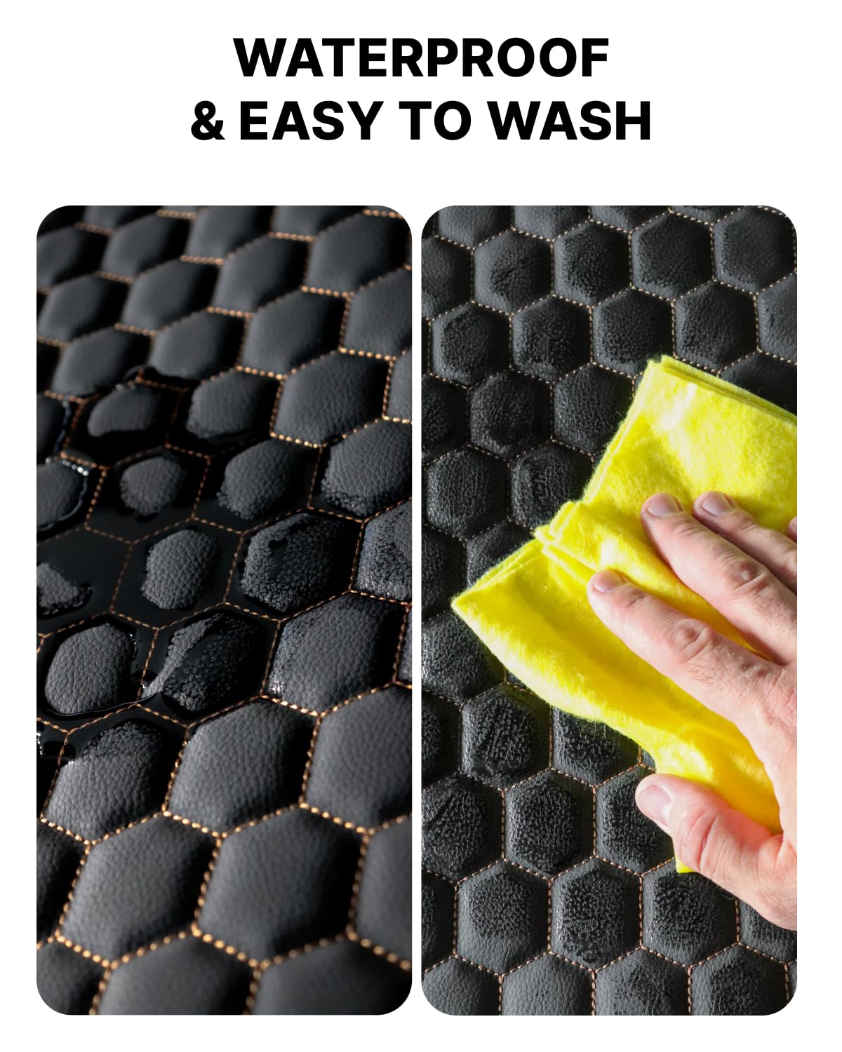 Owleys Premium Leather Car Seat Protector for Child Car Seat Cover from Dirt Scratches - Infant Car Seat Protector for Back Seat/Front Booster Seat Protector Under Baby Car Seat Waterproof 1pc Hexy