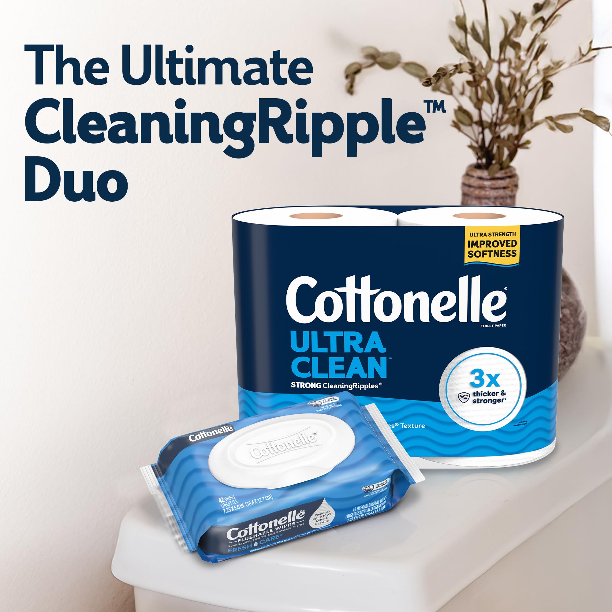 Cottonelle Ultra Clean Toilet Paper, 32 Family Mega Rolls=176 Regular Rolls