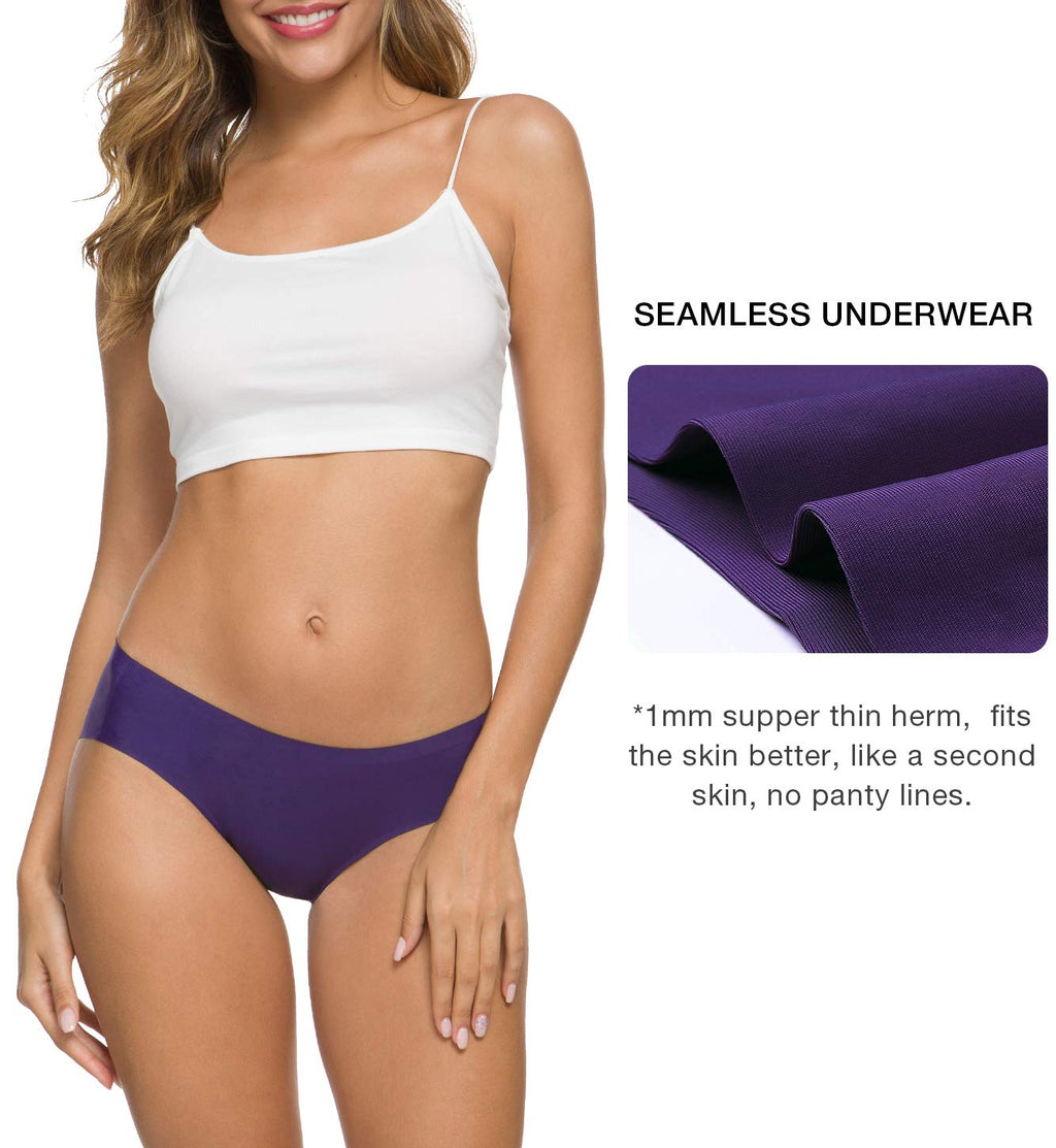 Altheanray Women’s Seamless Underwear No Show Panties Soft Stretch Bikini Underwears 6 Pack(3081M-color9)