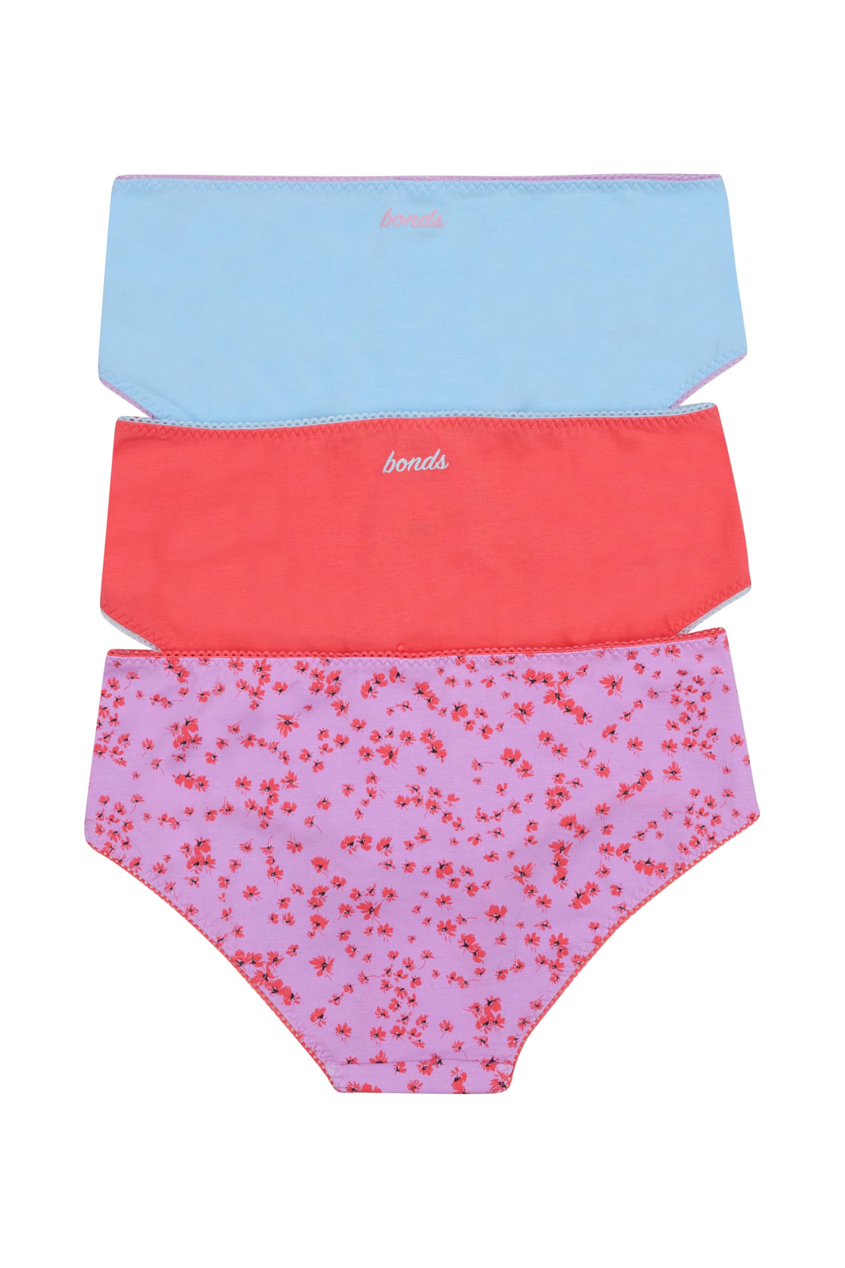 Bonds Women's Picot Trim Icons Cheeky Underwear in Stretchy Cotton Blend For Women, 3-Pack
