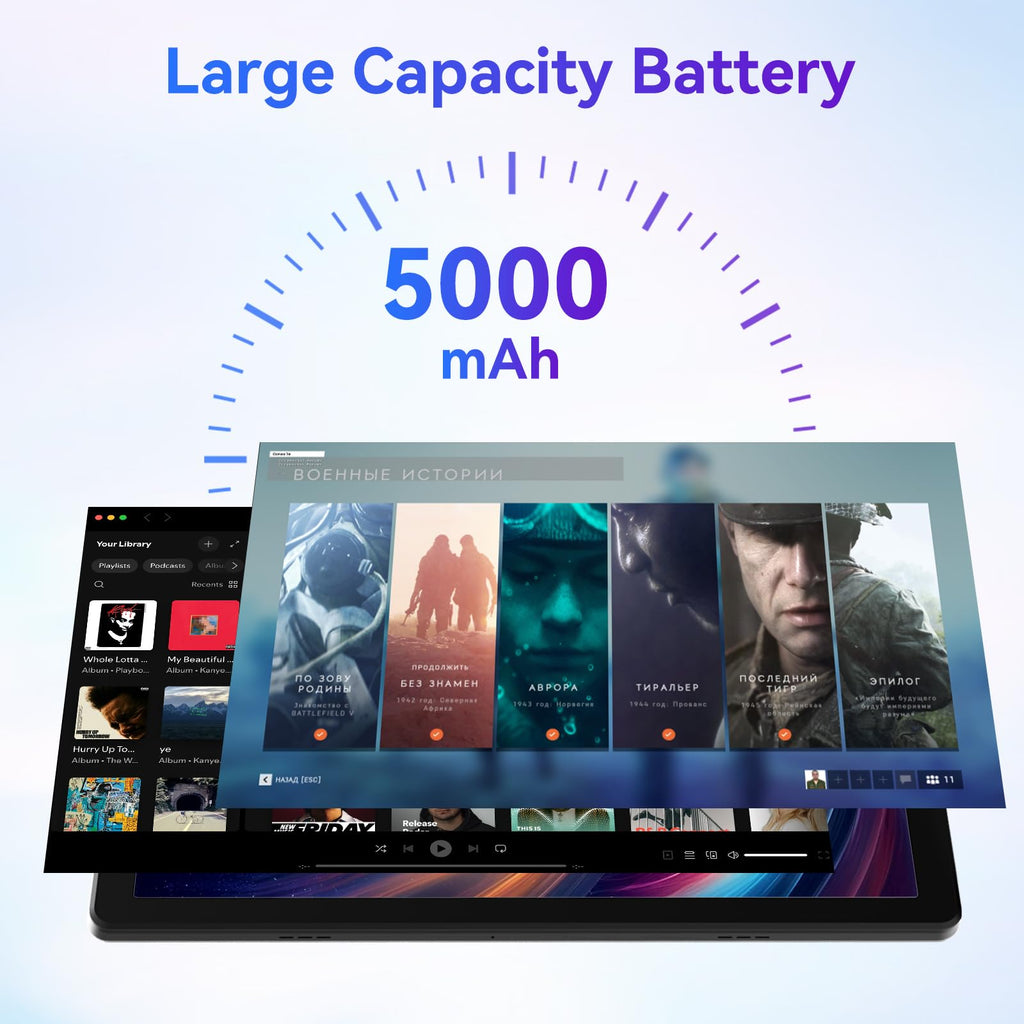 Tablet 10 Inch Android 15 OS GMS Certified Tablets PC 1.8 GHz 5-Core 16 (3+13) GB RAM 32 GB ROM 1 TB Expandable 1280x800 HD IPS Touch Screen 5000 mAh WiFi 6 Bluetooth 5.4 Dual Camera 2025 (Black)