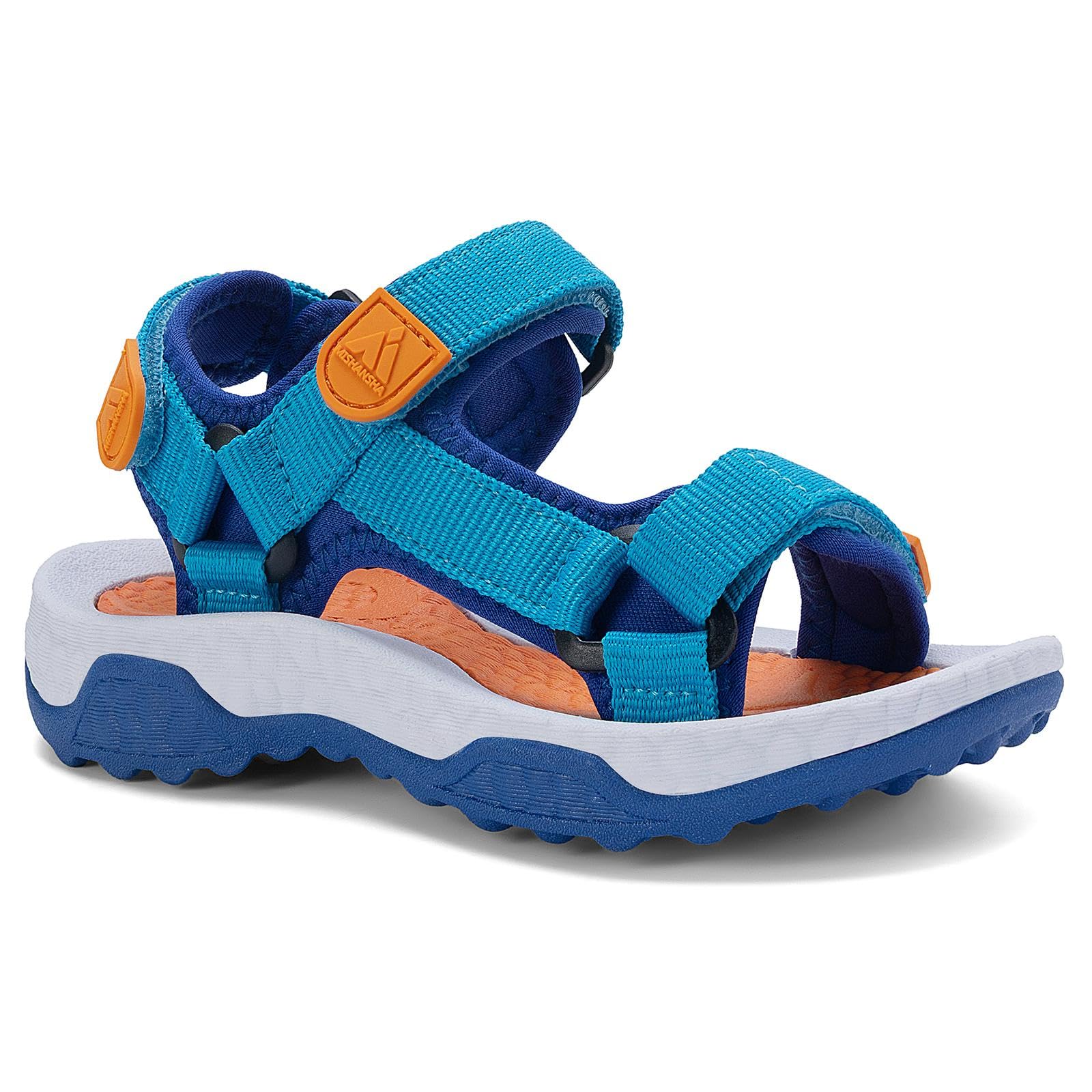 Mishansha Boys Girls Sandals with Three Adjustable Straps Open-Toe Summer Outdoor Athletic Sandals 9 Toddler Blue