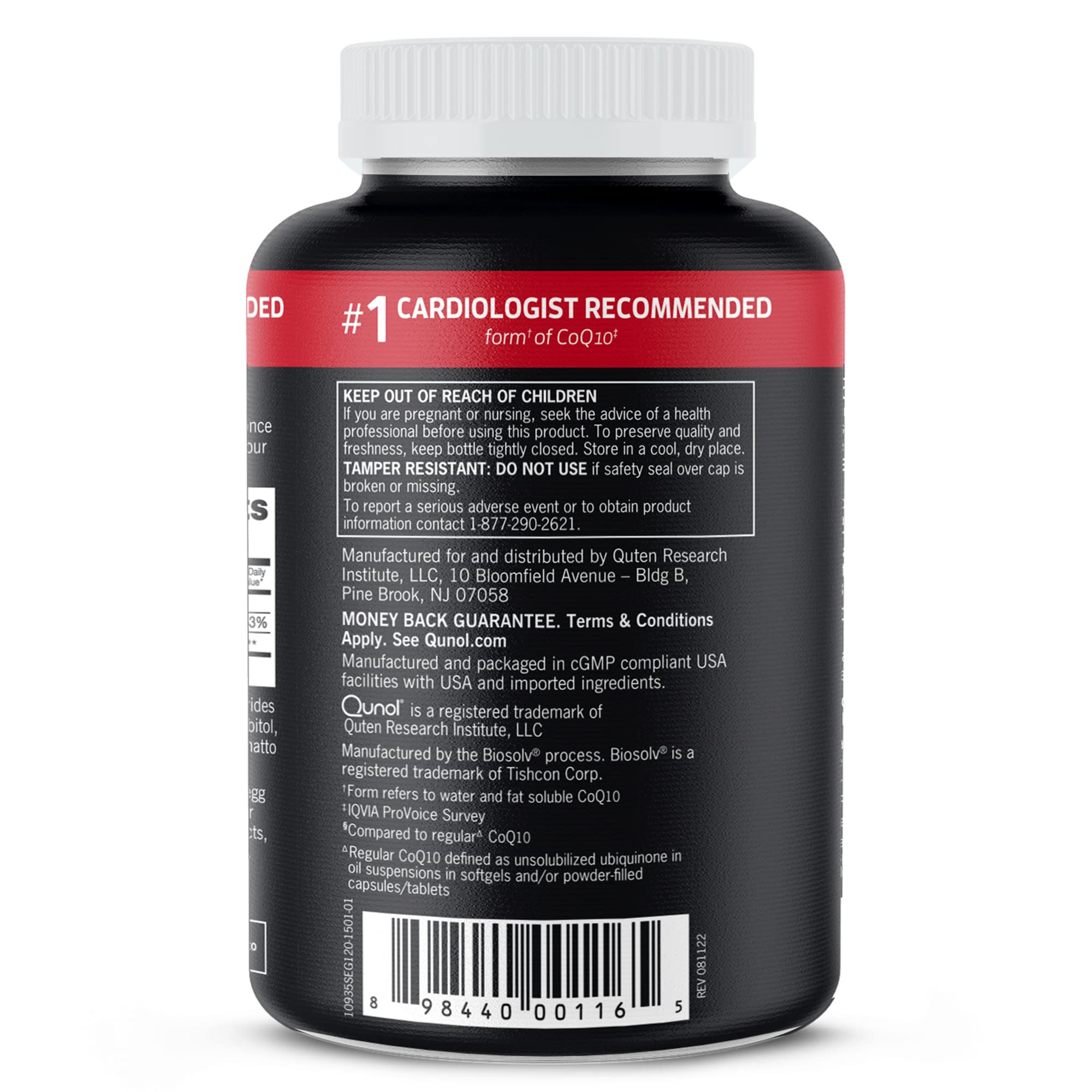 Qunol Ultra CoQ10 100mg, 3x Better Absorption, Patented Water and Fat Soluble Natural Supplement Form of Coenzyme Q10, Antioxidant for Heart Health, 120 Count Softgels