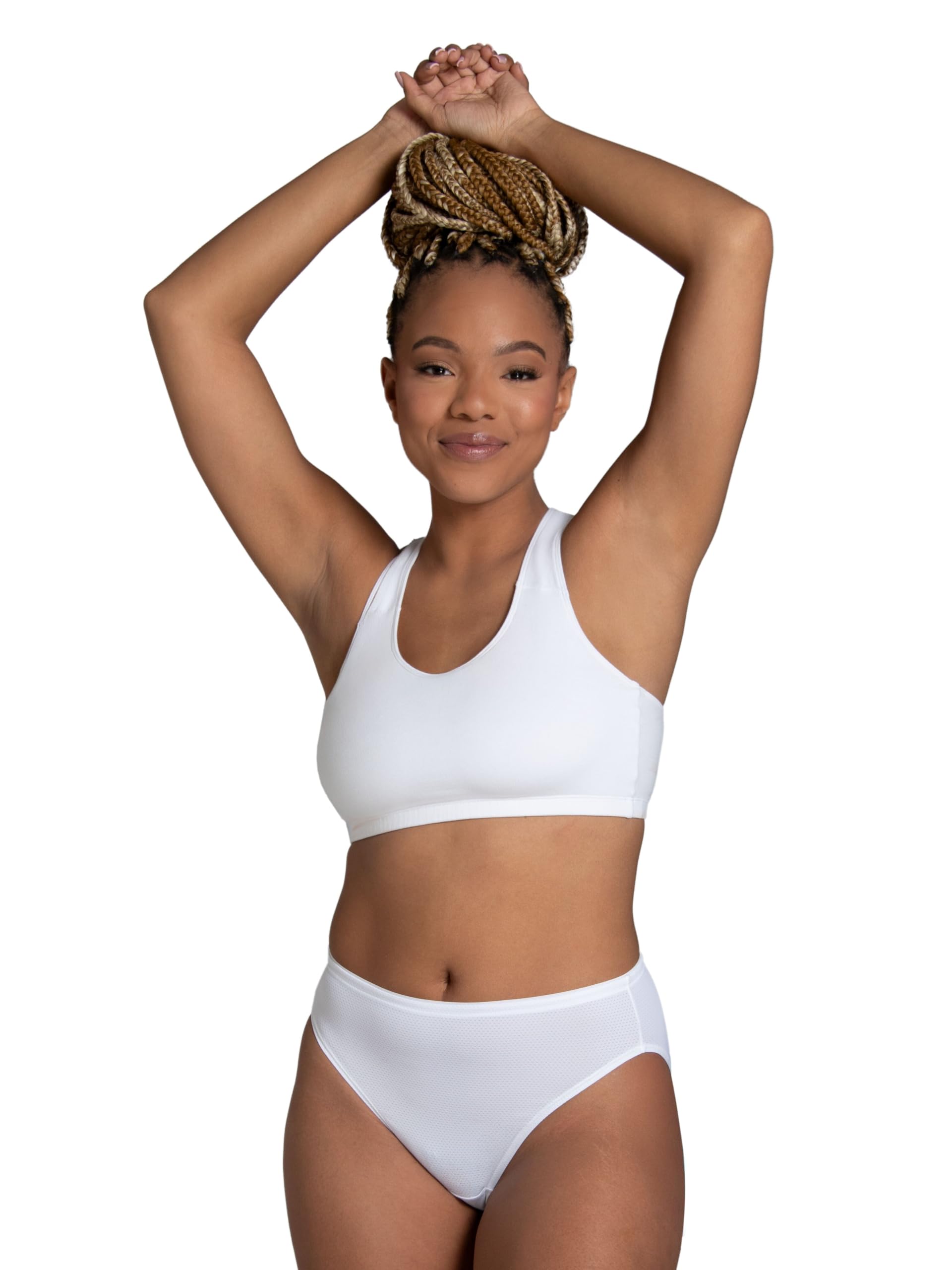 Fruit of the Loom Women's Breathable Panties (Regular & Plus Size), Hi Cut - Micro Mesh - 6 Pack, 8