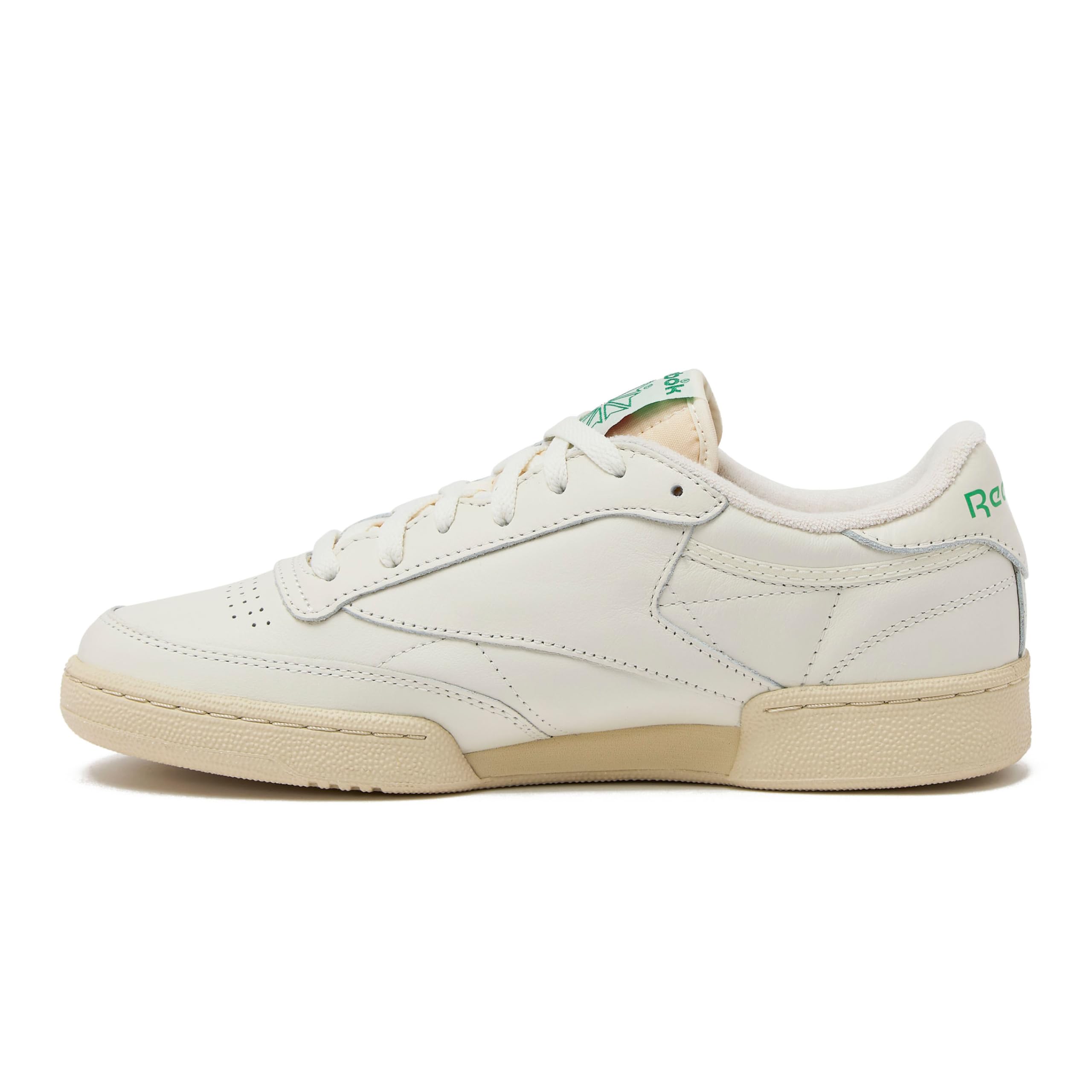 Reebok Club C Vintage Tennis Sneakers for Men, Casual White Mens Shoes, Size 7 to 15, Top-Chalk/Paperwhite/Glen Green, 9.5