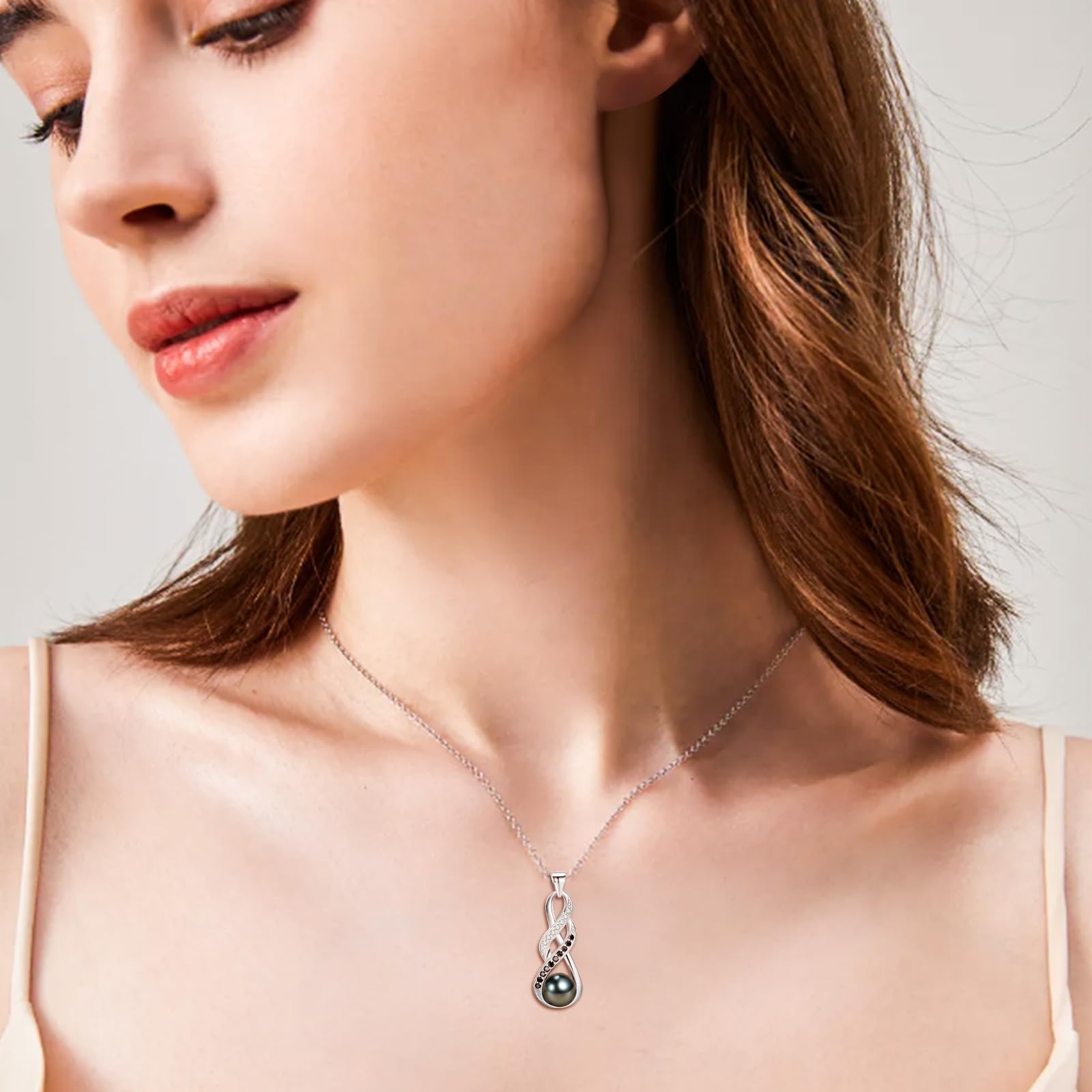NONNYL Valentine's Day Gifts for Women Gift for Wife Grandma Gifts Anniversary,Tahitian Black Pearl, Mothers Day Gifts, Wedding Couples Birthday Christmas Day Gift