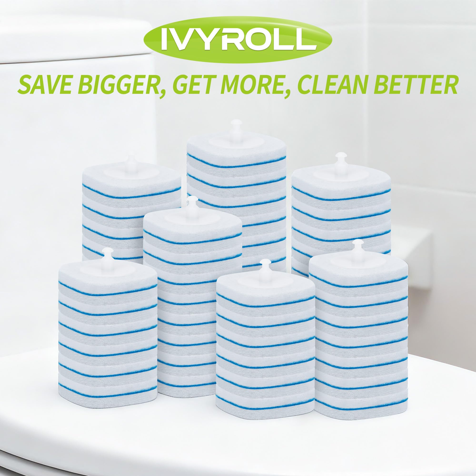 Toilet Bowl Cleaner Wand Refills Compatible with CLOROX, 63 Count Disposable Toilet Brush Refills, Replacement Heads for Toilet Cleaning System