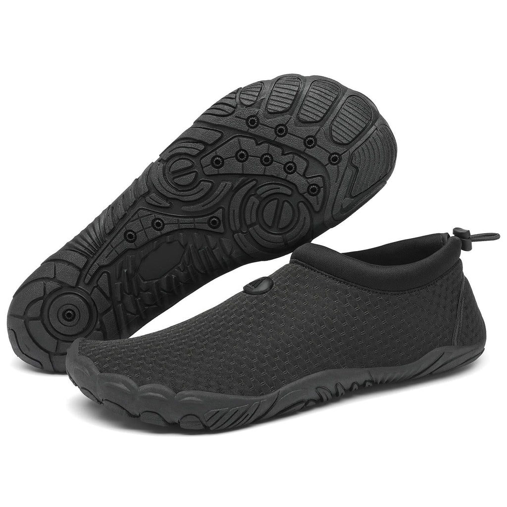 Mishansha Womens Mens Water Shoes Wide Toe Box Swim Beach Barefoot Shoes Quick Dry Non Slip Lividity Black 13.5 Women/11.5 Men