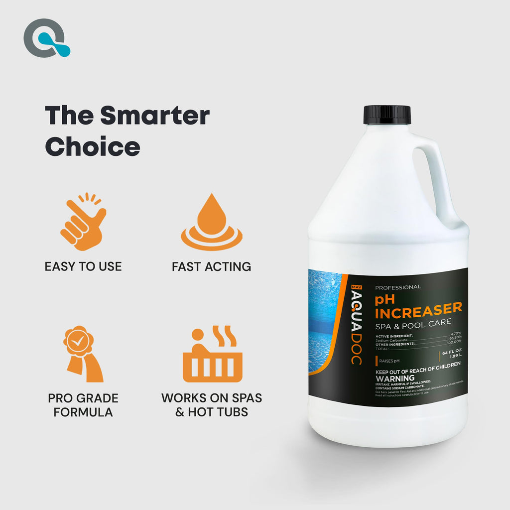 AquaDoc Spa pH Increaser - pH Up for Hot Tub Water Balance, 64 oz