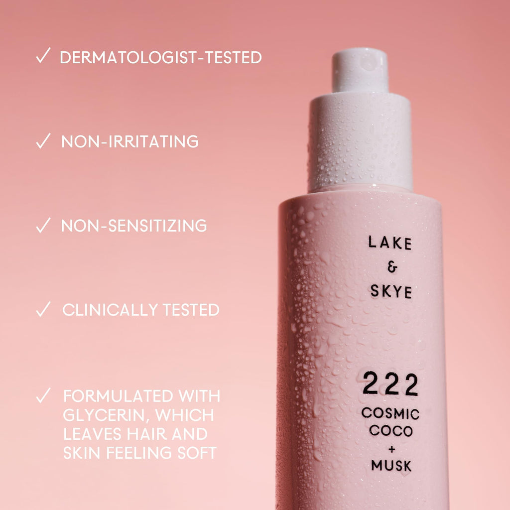 Lake & Skye 222 Cosmic Coco + Musk Hair & Body Mini Mist - Travel Size, Hydrating, Clean Musk - 1 fl oz