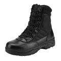 NORTIV 8 Men's Military Tactical Work Boots Side Zipper Leather Motorcycle Combat Boots Trooper(6-8 Inches),Size 11W,Black