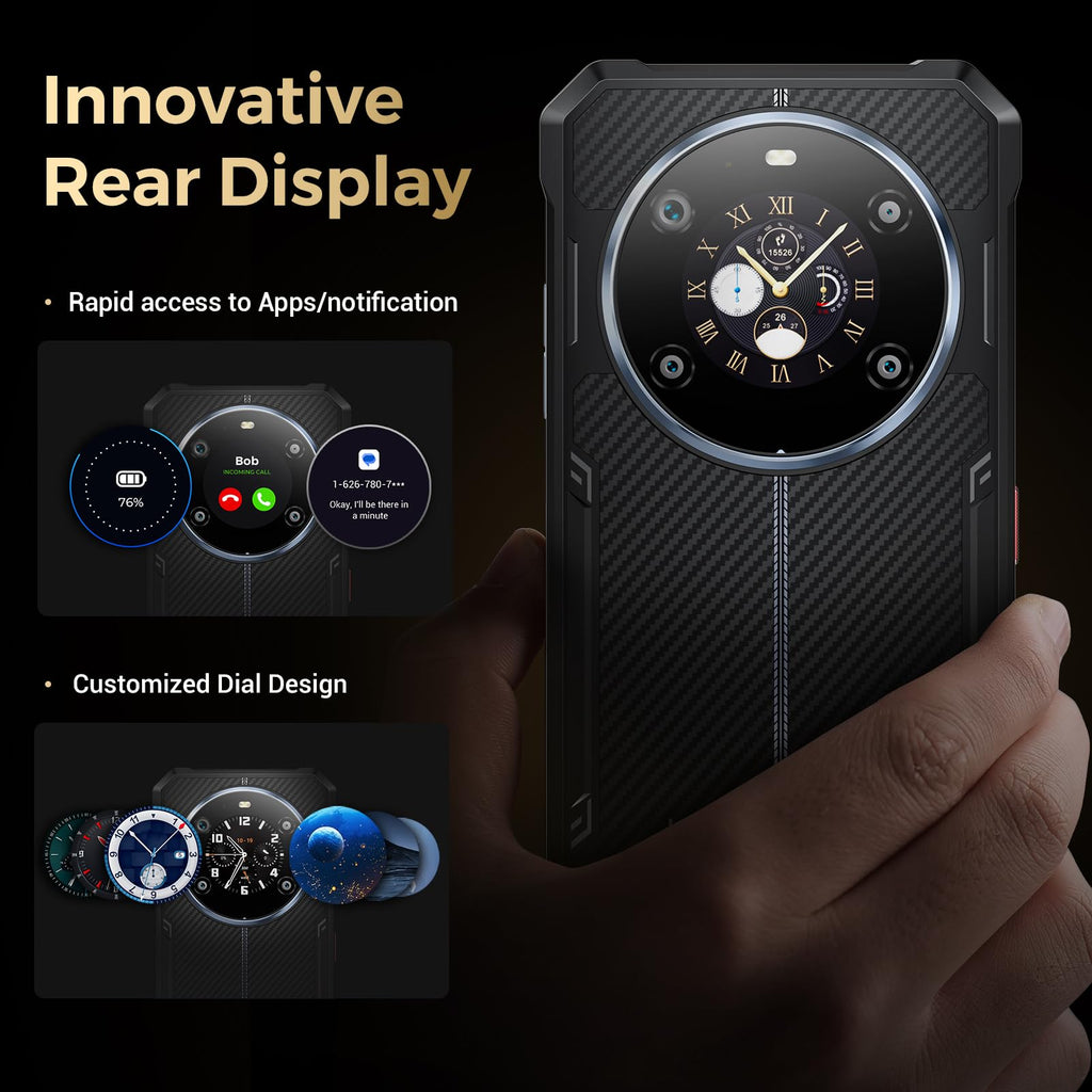 FOSSIBOT F109S Rugged Phone Unlocked,24GB+256GB/2TB,10600mAh Battery Phones, Android 15 Rugged Smartphone,Dual Display 6.745'' HD+1.32'' Cell Phone,50MP+16MP+5MP Camera,Dual SIM 4G Phone