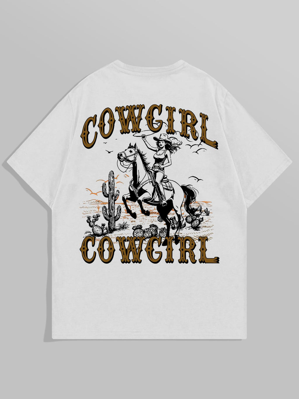 SOLY HUX Women's Western Tops Oversized Graphic Tees Drop Shoulder Short Sleeve T Shirts Cowgirl Clothes White Graphic Large