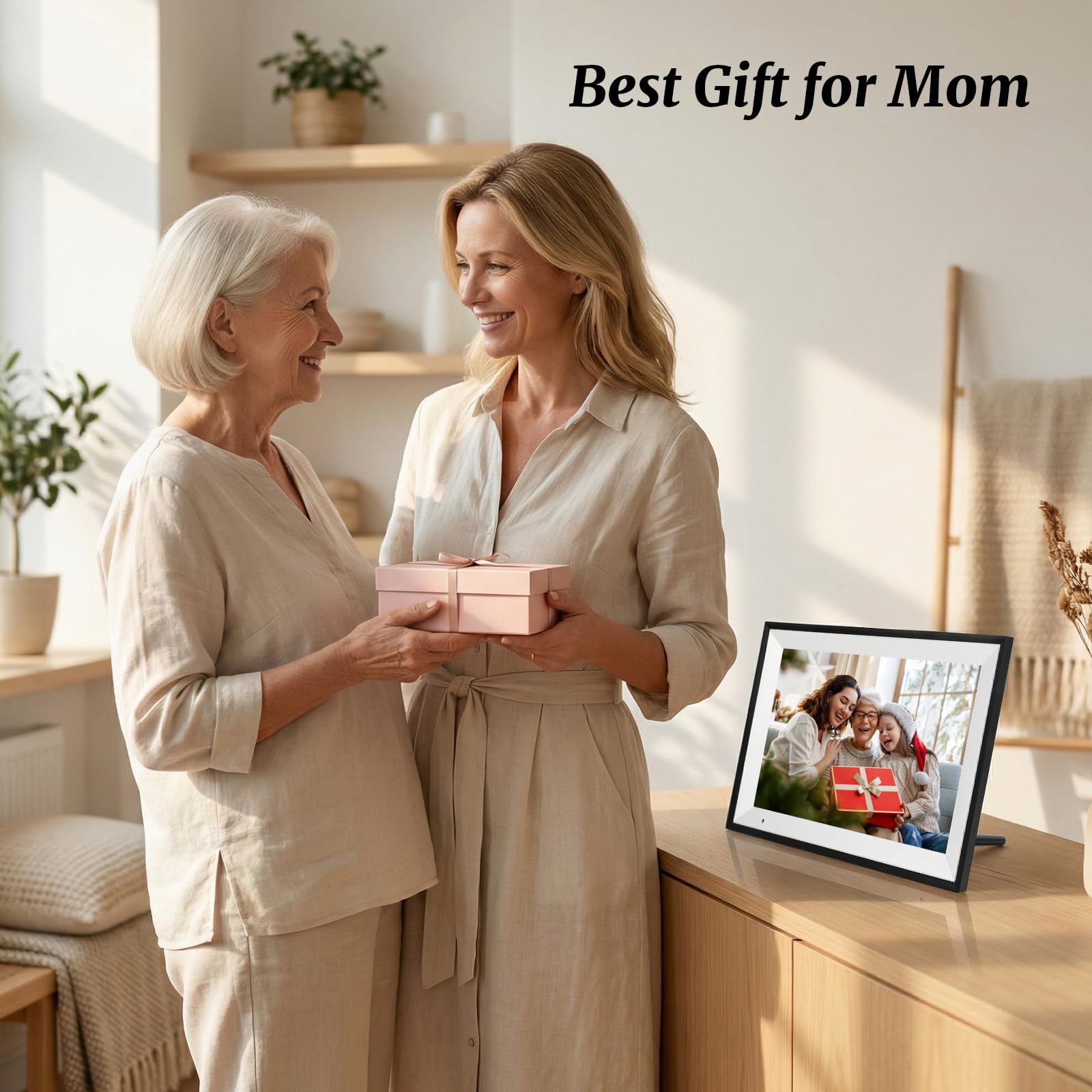 Digital Picture Frame 10.1 Inch Digital Photo Frame 32GB Storage, WiFi Picture Frame with1280x800 IPS Touch Screen, Auto-Rotate Photo Frame Share Your Photos and Videos via AiMOR App, Black