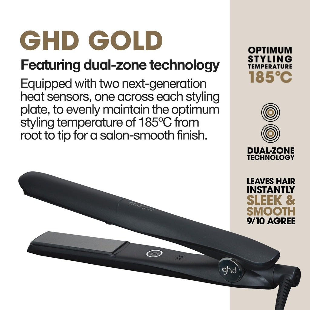 ghd Gold Styler Flat Iron Hair Straightener, Black