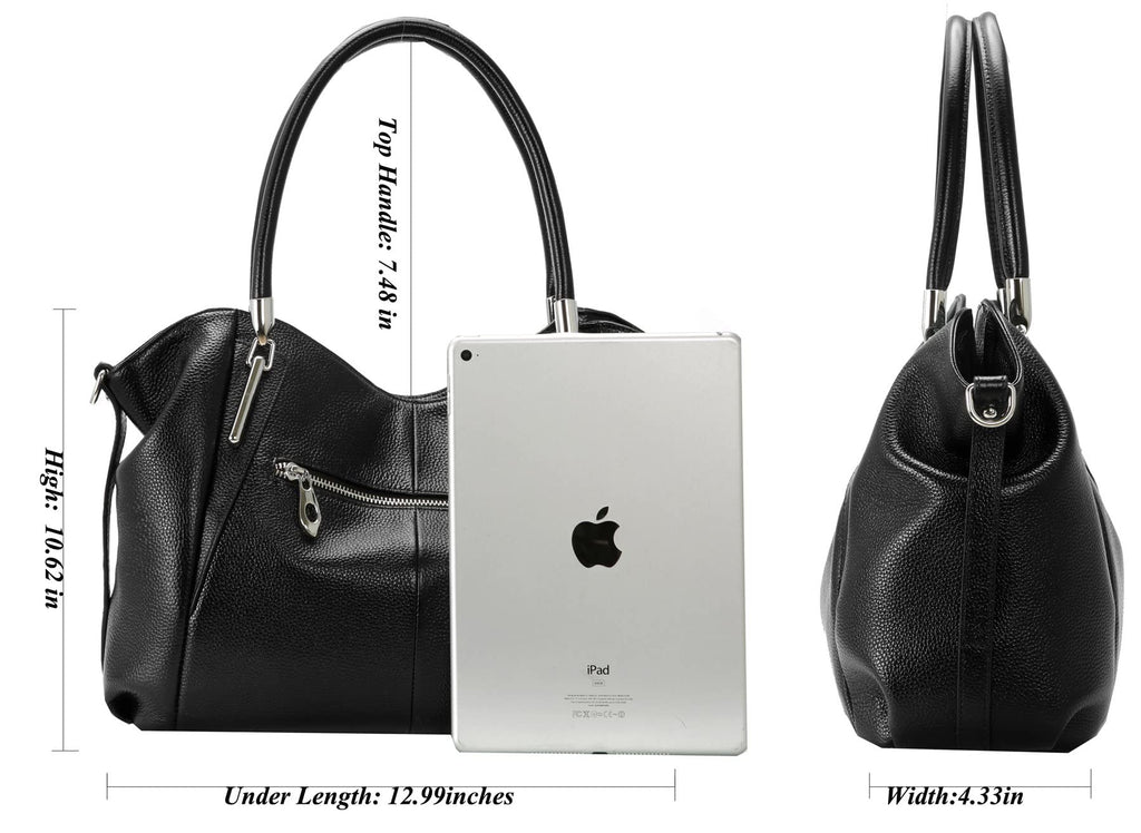 HESHE Purse for Women Shoulder Bags Tote Handbags Designer Fashion Purses and Handbags Hobo Satchel Bag Top Handle Bags (Black)