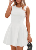 PRETTYGARDEN Summer Dresses for Women 2026 Elegant Classy Spring A Line Business Casual Work Graduation Cocktail Short Dress (White,XX-Large)